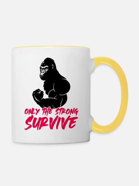 gorilla strong 1 - Tasse zweifarbig - Weiß/Gelb