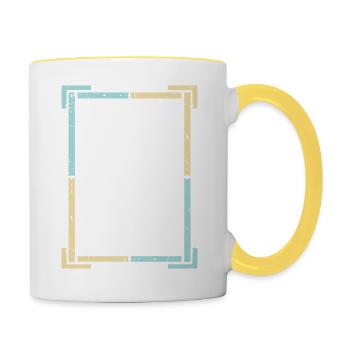Es gibt eine 99-prozentige Chance, dass es mir egal ist, lustig - Tasse zweifarbig - Weiß/Gelb - Rechts
