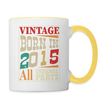 Jahrgang Jahrgang 2015 - Originalteile - Tasse zweifarbig - Weiß/Gelb - Rechts