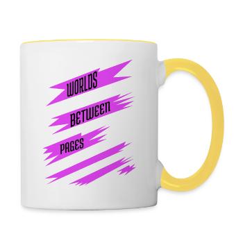 bday fun funny book lovers funny sayings - Tasse zweifarbig - Weiß/Gelb - Rechts
