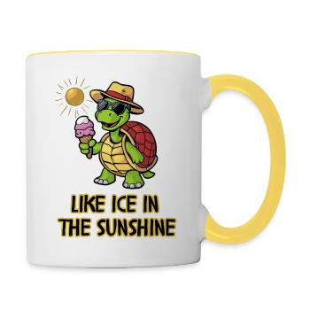 Comme de la glace dans la tortue du soleil - Mug contrasté - blanc/jaune - Droite