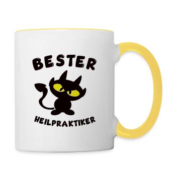 cool best naturopath design - Contrasting Mug - white/yellow - Right