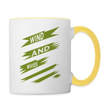 Chevaucher le vent idée cadeau d’anniversaire cadeau - Mug contrasté - blanc/jaune - Droite