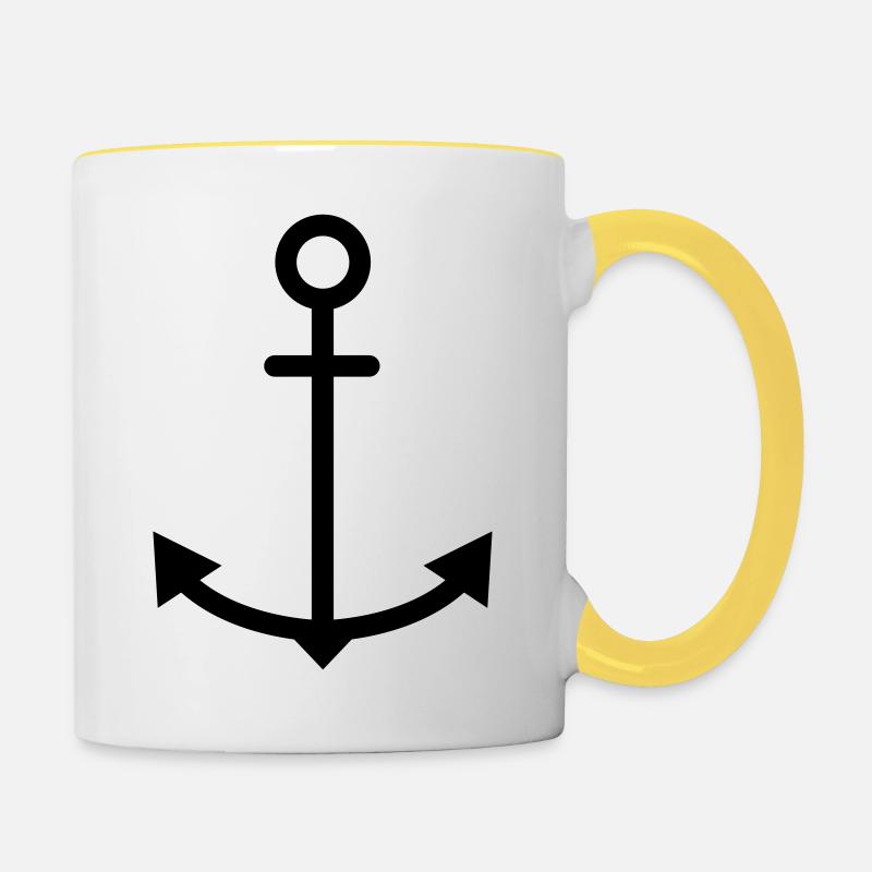 Anker - Tasse zweifarbig - Weiß/Gelb