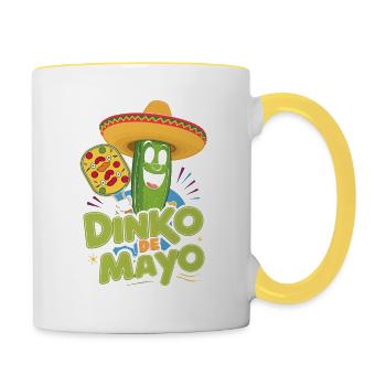 Dinko De Mayo, Lustiger Cinco De Mayo Pickleball Pic - Tasse zweifarbig - Weiß/Gelb - Rechts