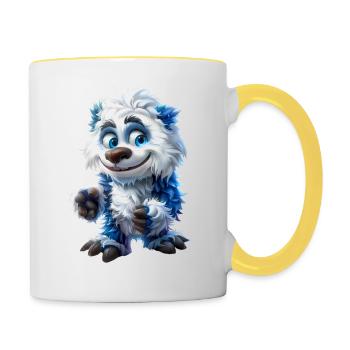 Yeti #lovely toons - Contrasting Mug - white/yellow - Right