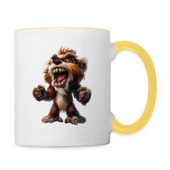 Bigfoot #lovely toons - Contrasting Mug - white/yellow - Right