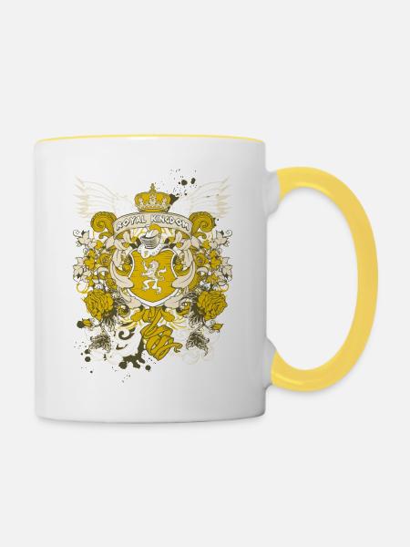 royal king - Tasse zweifarbig - Weiß/Gelb