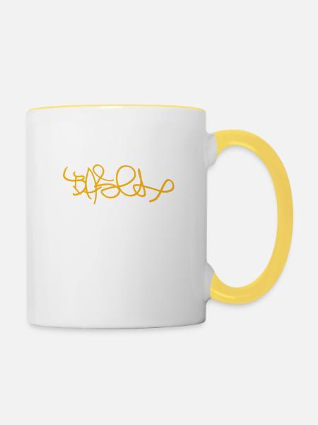 Basel T-Shirt - Tasse zweifarbig - Weiß/Gelb
