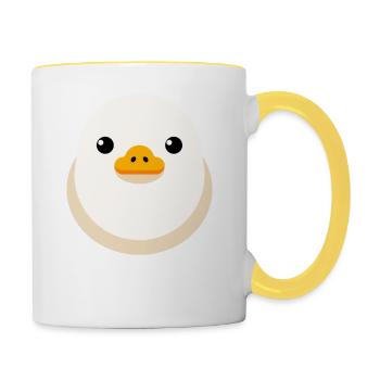 Küken Hell le Quack für dunkle Untergründe - Tasse zweifarbig - Weiß/Gelb - Rechts