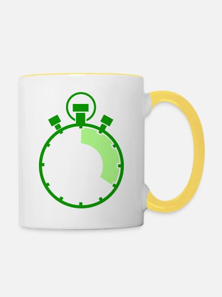 stopuhr - Tasse zweifarbig - Weiß/Gelb
