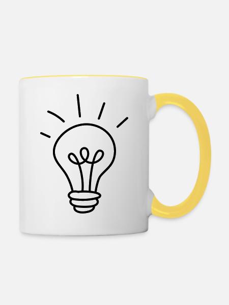 Gluehbirne - Tasse zweifarbig - Weiß/Gelb