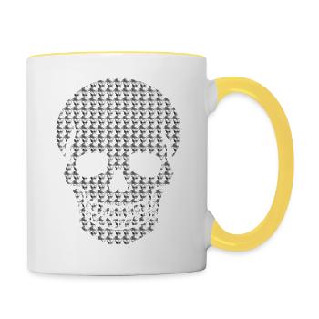tete de mort - Mug contrasté - blanc/jaune - Droite