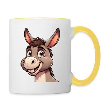 Esel-Maultier - Tasse zweifarbig - Weiß/Gelb - Rechts