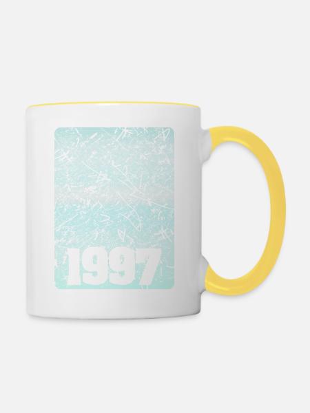 Nummer 1997 - Tasse zweifarbig - Weiß/Gelb