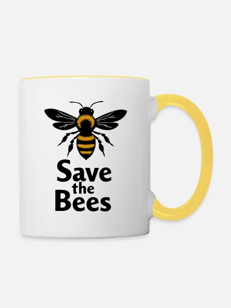 RETTET DIE BIENEN - Tasse zweifarbig - Weiß/Gelb