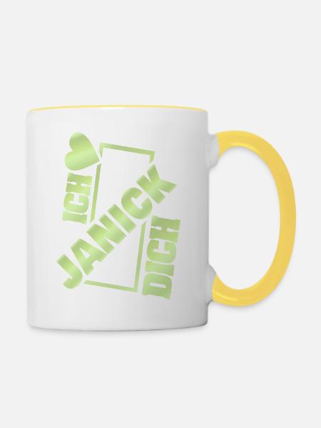 Couple Janick - Tasse zweifarbig - Weiß/Gelb
