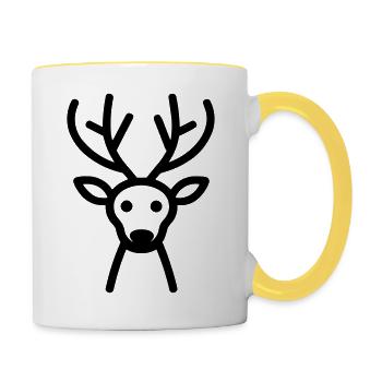 renne - Mug contrasté - blanc/jaune - Droite