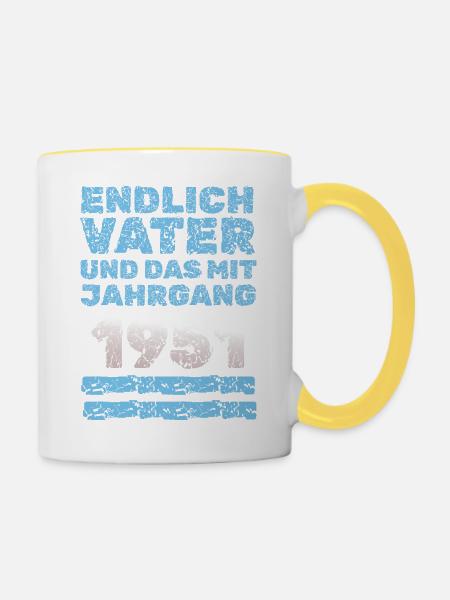 mit 1951 - Tasse zweifarbig - Weiß/Gelb