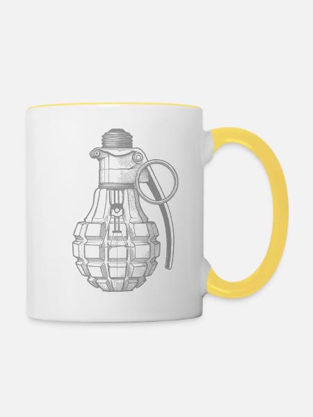 Glühlampe - Tasse zweifarbig - Weiß/Gelb