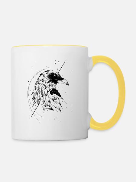 Wild Crow - Tasse zweifarbig - Weiß/Gelb