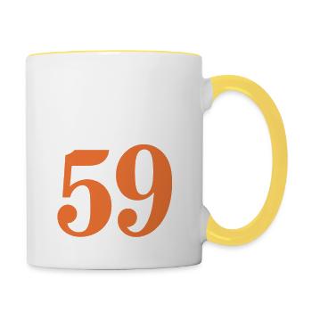 Lille 59 - Mug contrasté - blanc/jaune - Droite