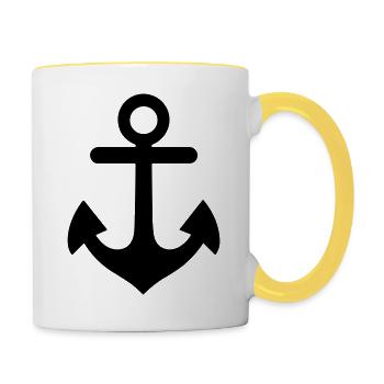 Anker - Tasse zweifarbig - Weiß/Gelb - Rechts