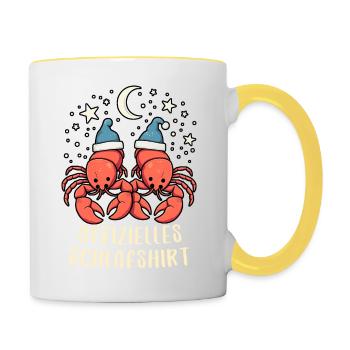 Offizielles Schlafshirt EUROPÄISCHE HUMMER - Tasse zweifarbig - Weiß/Gelb - Rechts