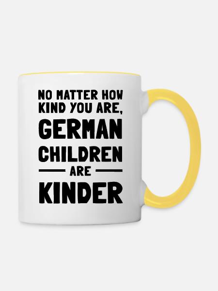 Deutsche Kinder - Tasse zweifarbig - Weiß/Gelb