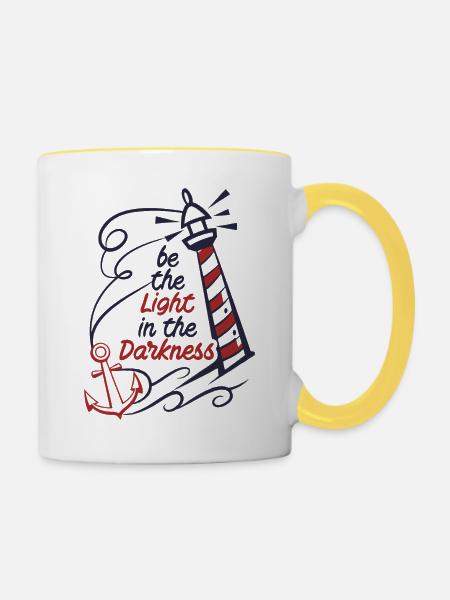 SEI DAS LICHT - Tasse zweifarbig - Weiß/Gelb