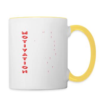 Die Energie zum Erfolg - Tasse zweifarbig - Weiß/Gelb - Rechts