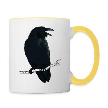 Black Raven - Contrasting Mug - white/yellow - Right