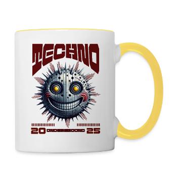 Techno Underground Rave Party - Mug contrasté - blanc/jaune - Droite