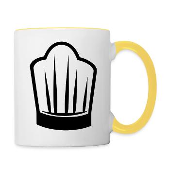 Küchenchef - Tasse zweifarbig - Weiß/Gelb - Rechts