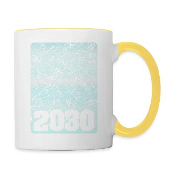 Year 2030 - Contrasting Mug - white/yellow - Right