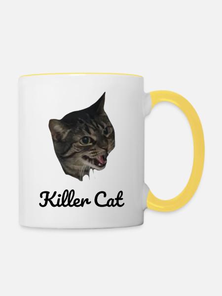 Killer Cat - Tasse zweifarbig - Weiß/Gelb
