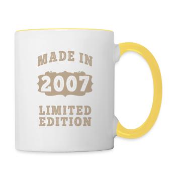 Original 2007 Vintage Vintage Retro Birthday - Contrasting Mug - white/yellow - Right