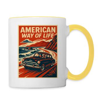 American Way of Life - Mug contrasté - blanc/jaune - Droite
