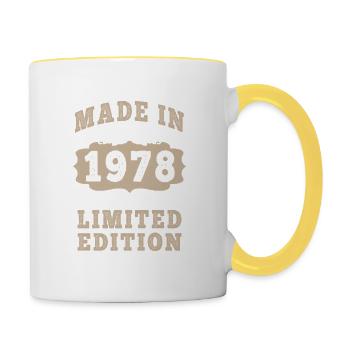 Original 1978 Vintage Vintage Retro Geburtstag - Tasse zweifarbig - Weiß/Gelb - Rechts