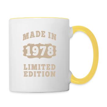 Original 1978 Vintage Vintage Retro Geburtstag - Tasse zweifarbig - Weiß/Gelb - Rechts