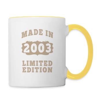 Original 2003 Vintage Vintage Retro Birthday - Contrasting Mug - white/yellow - Right