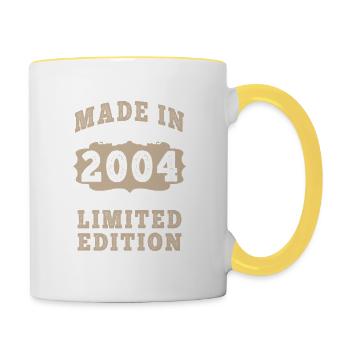 Original 2004 Vintage Vintage Retro Birthday - Mug contrasté - blanc/jaune - Droite