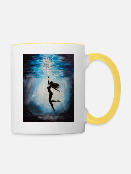 Versuchung - Tasse zweifarbig - Weiß/Gelb