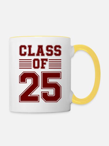class of 25 - Tasse zweifarbig - Weiß/Gelb