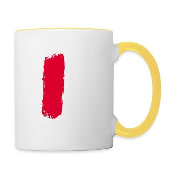 Red White White Red T Shirt - Contrasting Mug - white/yellow - Right