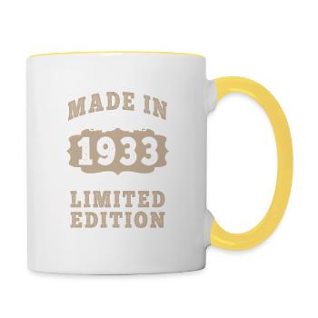 Original 1933 Vintage Vintage Retro Birthday - Contrasting Mug - white/yellow - Right
