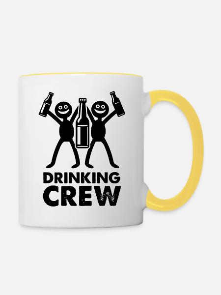 Drinking Crew - Tasse zweifarbig - Weiß/Gelb