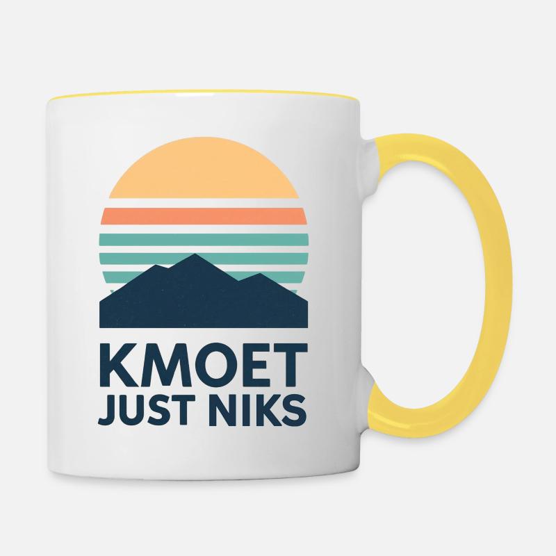 Kmoet just nothing, Dialecte anversois Chemises - Mug contrasté - blanc/jaune