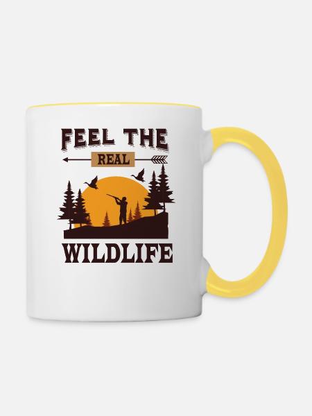 Feel real wildlife - Tasse zweifarbig - Weiß/Gelb