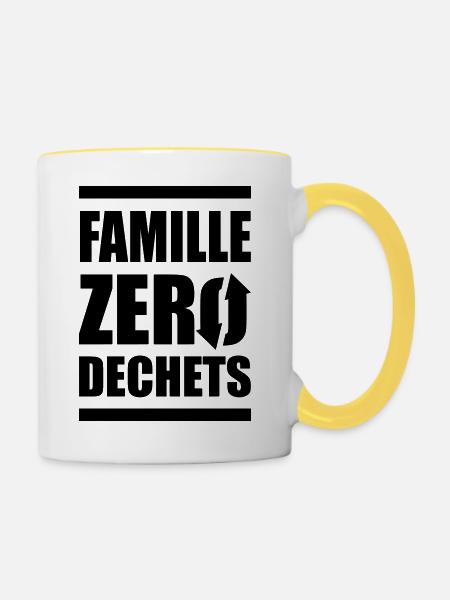 Zero Waste Familie - Tasse zweifarbig - Weiß/Gelb
